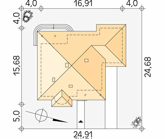Projekt domu Zośka 2 - usytuowanie na działce