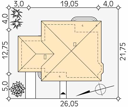 Projekt domu Zośka 3 - usytuowanie na działce