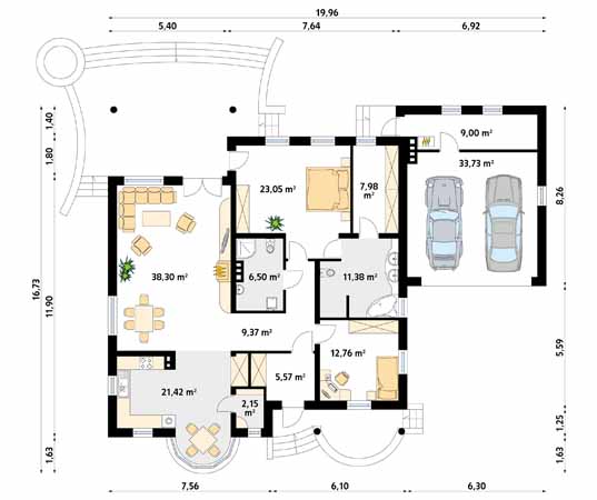 Projekt domu Zośka 4 - rzut parteru