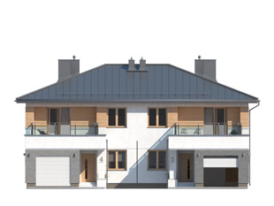 Projekt domu Oliwkowy - elewacje