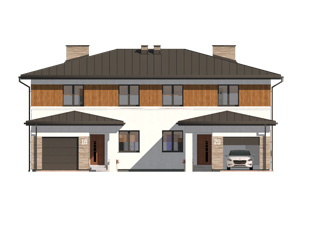 Projekt domu Purpurowy - elewacje