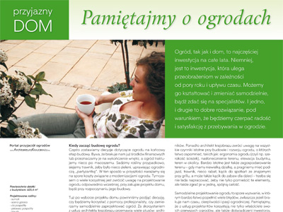 Pamiętajmy o ogrodach